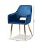 Baxton Studio Germaine Blue Velvet Gold Finished 2-Piece Metal Dining Chair Set 160-9914 - alternate 3